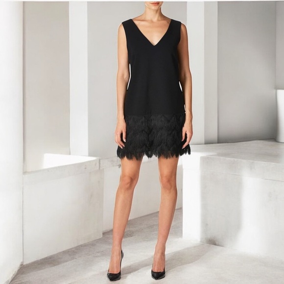 BCBG Maxariza Black Great Gatsby Dress Size 0 NWT Addilyn - Picture 2 of 12